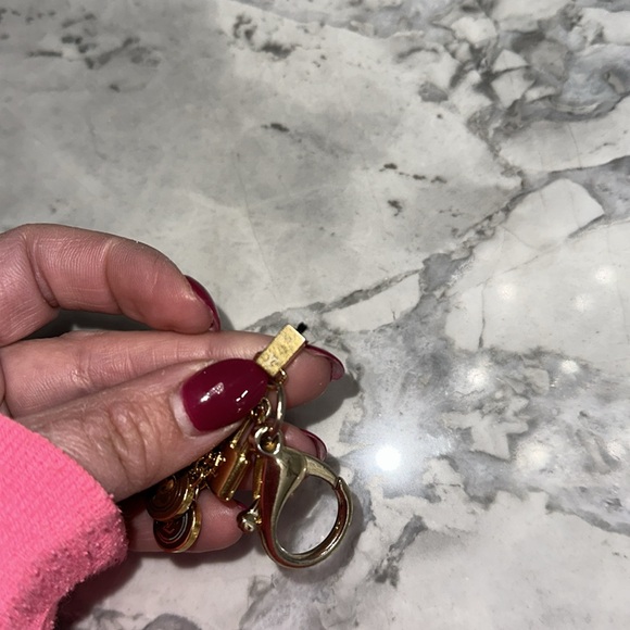 AUTH Louis Vuitton Keychain Bag Charm Padlock Gold Brown - Picture 3 of 10